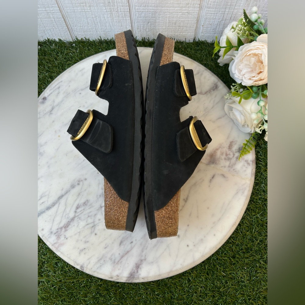 BIRKENSTOCK Arizona Big Buckle Nubuk Leather
Color: Black women Sz 40 US 9-95 - Picture 14 of 16